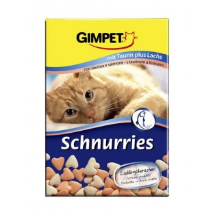 Schnurries. Витамины-сердечки для кошек со вкусом лосося и таурином, 85 шт. Gimpet (Джимпет)