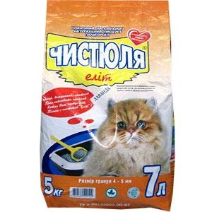 Чистюля Элит. Минеральный наполнитель для кошачьего туалета с лавандой (крупный), 5 кг