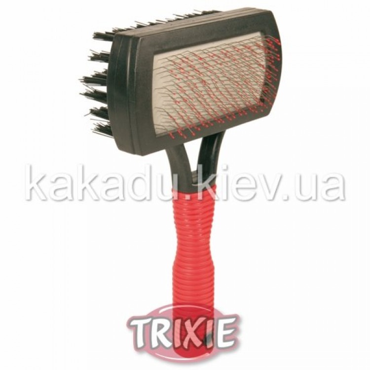  Trixie (Трикси) Brush plastic handle double-sided. Пуховка двухсторонняя (пластик+щетка)
