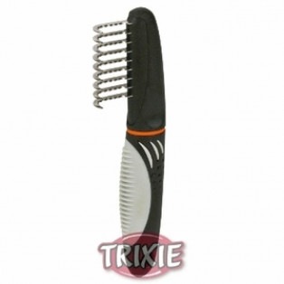 Trixie (Трикси) De-matting comb. Колтунорез с изогнутыми зубьями для собак (пластиковая ручка) 5,5 см/19 см