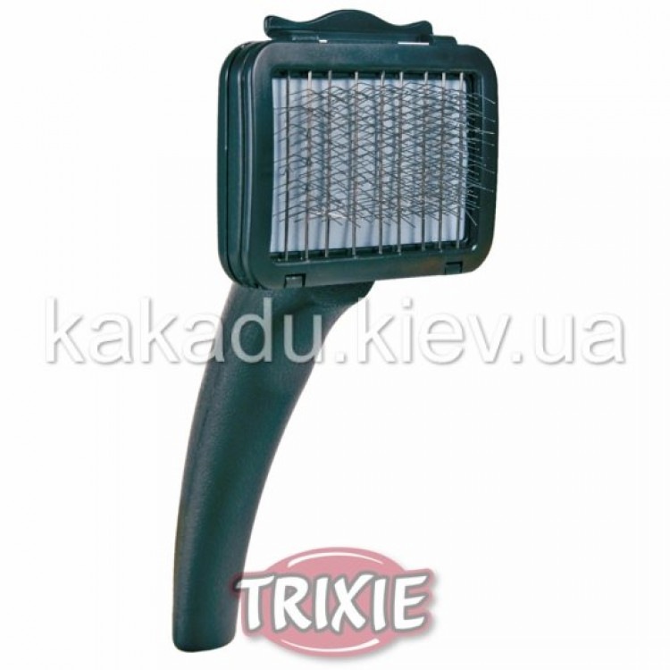  Trixie (Трикси) Softbrush w. fur grating & turnable handle. Пуховка с гибкой насадкой-очистителем