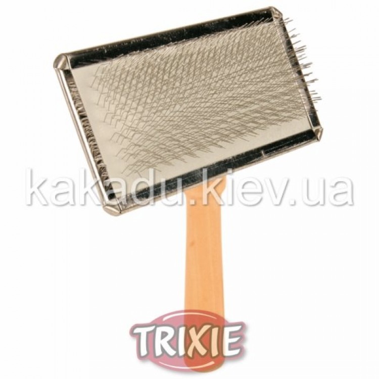 Trixie (Трикси) Soft brush. Мягкая щетка с красочной деревянной ручкой с насадкой из нержавеющей стали
