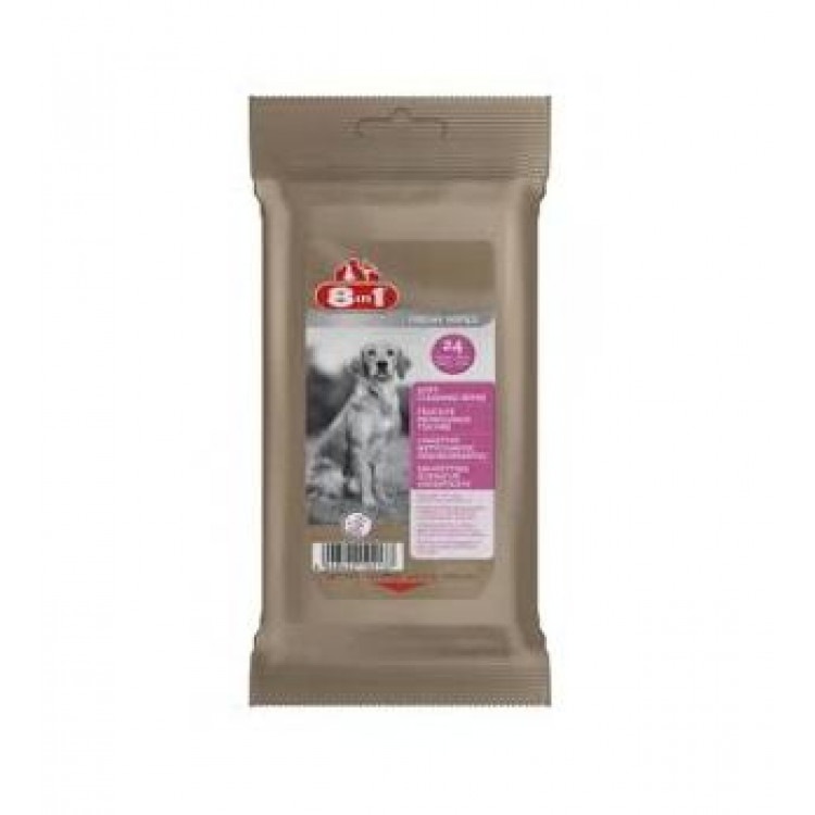 Soft Cleaning Wipes. Салфетки очищающий для собак, 24 шт. 8in1 (8в1)
