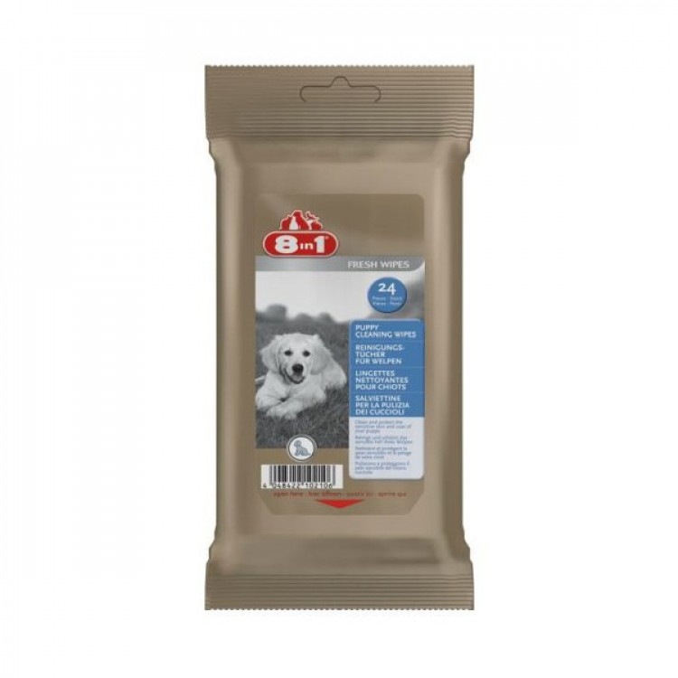 Puppy Cleaning Wipes. Салфетки очищающий для щенков, 24 шт. 8in1 (8в1)