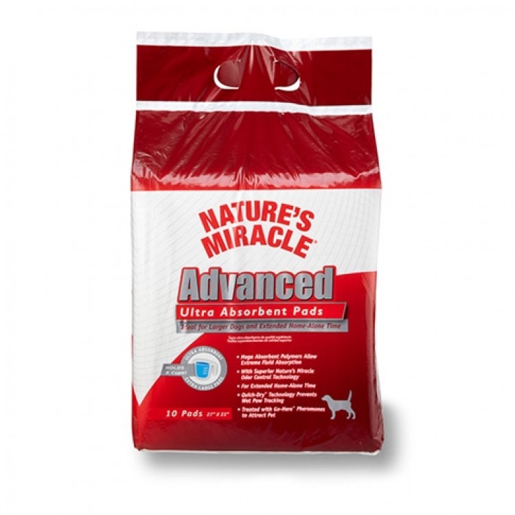 Nature's Miracle Ultra Absorbent Pads. Пеленки абсорбирующий Без следов лап для собак и щенков, 10 шт. 8in1 (8в1)