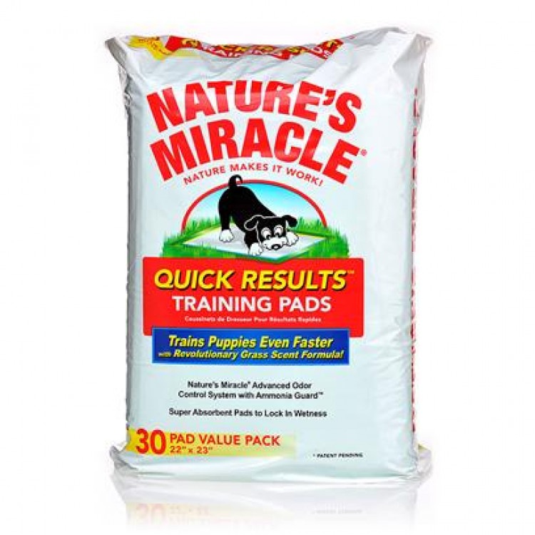 Nature's Miracle Quick Results Training Pads. Пеленки приучающие для собак и щенков Быстрый результат, 30 шт. 8in1 (8в1)