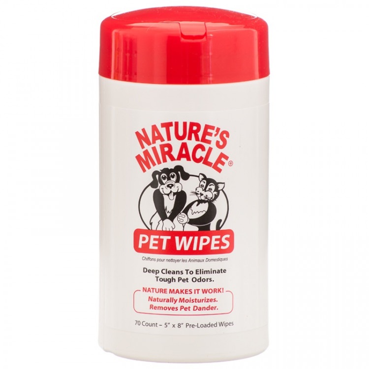 Nature's Miracle Pet Wipes. Влажные салфетки для собак и кошек, 70 шт. 8in1 (8в1)