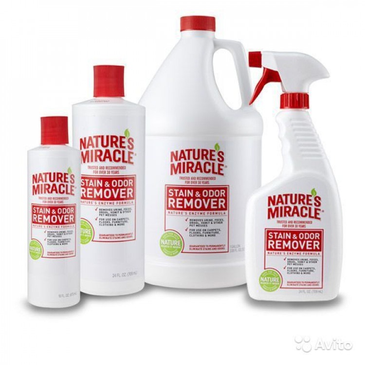 Nature's Miracle Pet Stain and Odor Remover. Универсальный уничтожитель пятен и запаха животных, 473 мл. 8in1 (8в1)