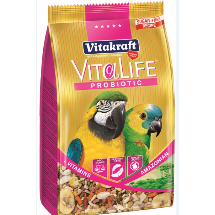 VitaLife Probiotic Amazonian. Корм с пребиотиком для крупных амазонских попугаев, 650 гр. Vitakraft (Витакрафт)