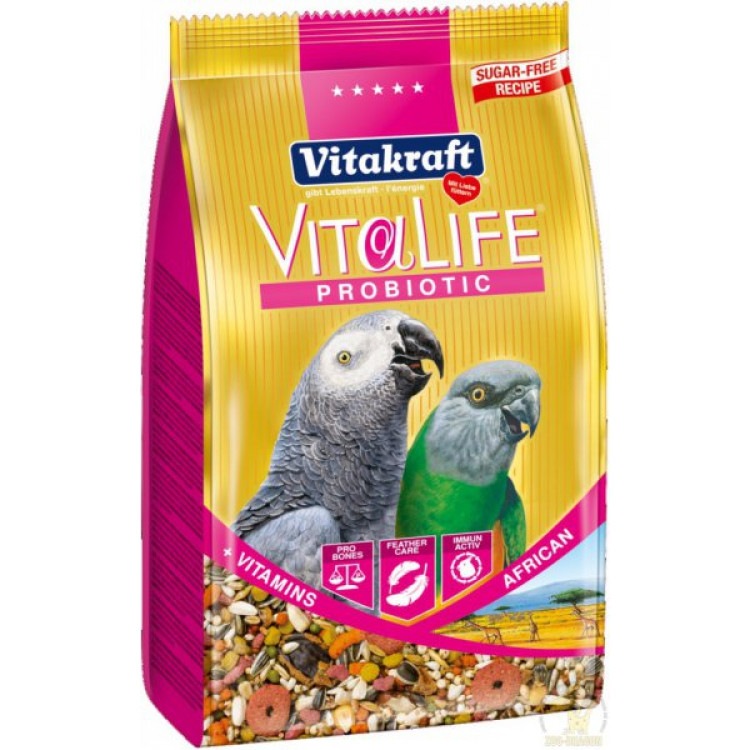 VitaLife Probiotic African. Корм с пребиотиком для крупных африканских попугаев (жако), 650 гр. Vitakraft (Витакрафт)