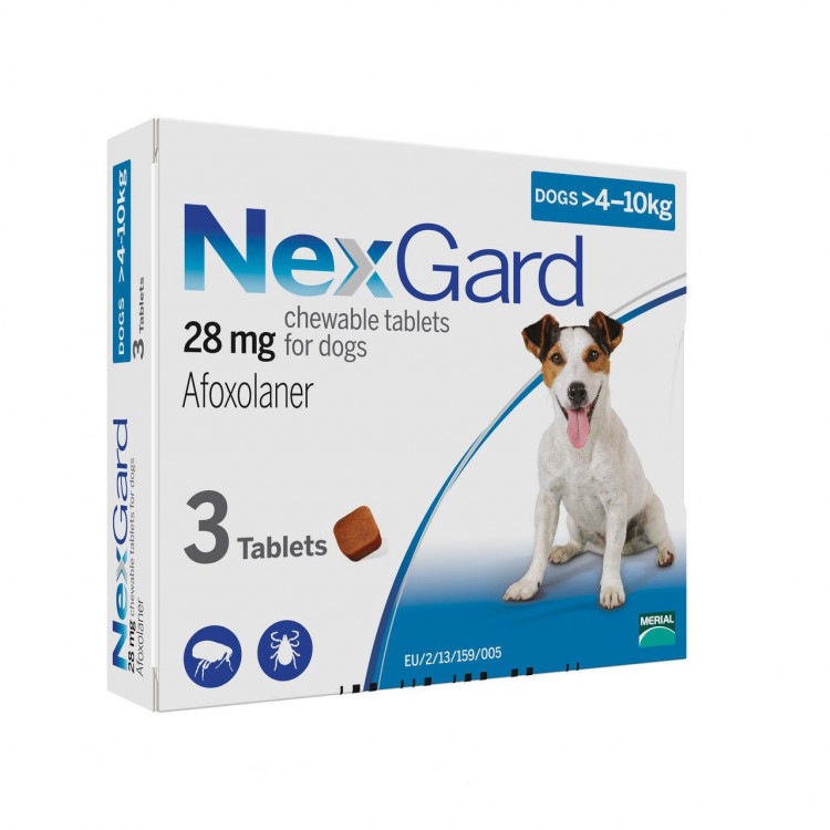 NexGard (Нексгард). Таблетки от блох и клещей для собак весом 4-10 кг. Merial (Мериал)