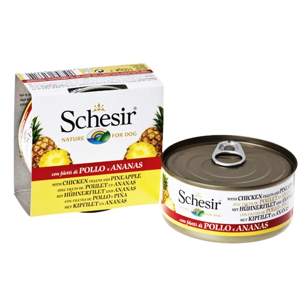 Schesir (Шезир) Dog. Консервы для собак с курицей и ананасом, 150 гр