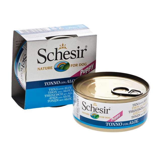 Schesir (Шезир) Puppy. Консервы для щенков с тунцом и алое, 150 гр