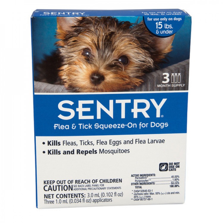 Sentry (Сентри). Капли от блох, клещей и комаров для собак весом до 7 кг