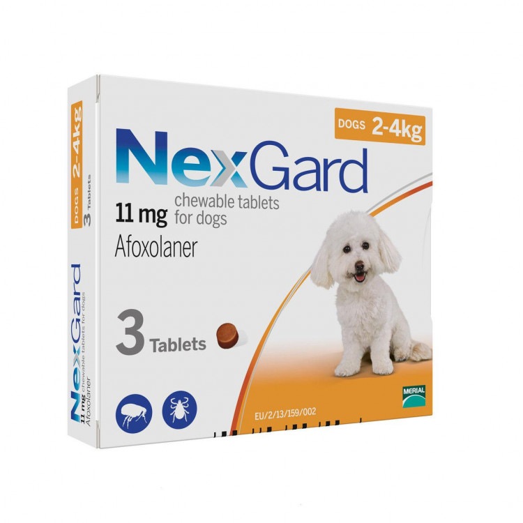 NexGard (Нексгард). Таблетки от блох и клещей для собак весом 2-4 кг. Merial (Мериал)