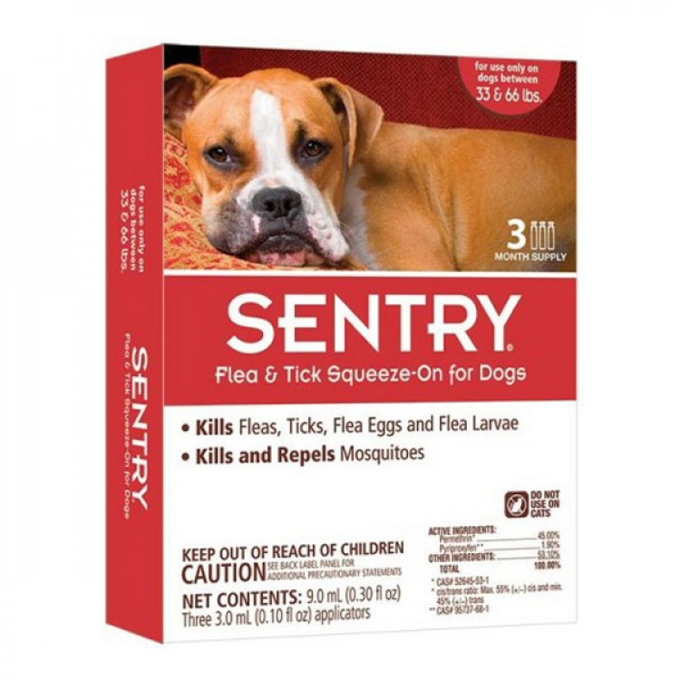 Sentry (Сентри). Капли от блох, клещей и комаров для собак весом 15-30 кг