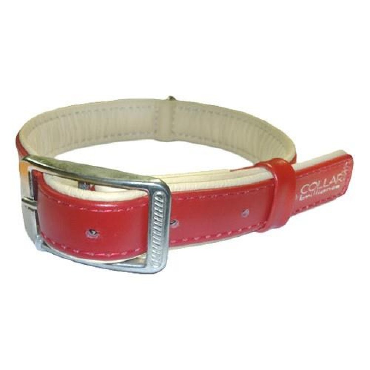 Ошейник кожаный Collar BRILLIANCE без украшений, красный, XXS. Collar (Коллар)
