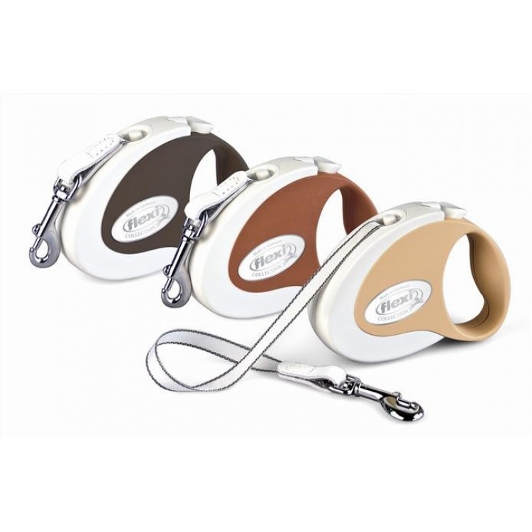 Поводок-рулетка Collection Coffee M (5 м, лента, до 25 кг, Caramel). Flexi (Флекси)