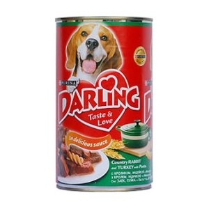 Darling (Дарлинг). Консервы для взрослых собак с кроликом и индейкой и макаронами, 1,2 кг.