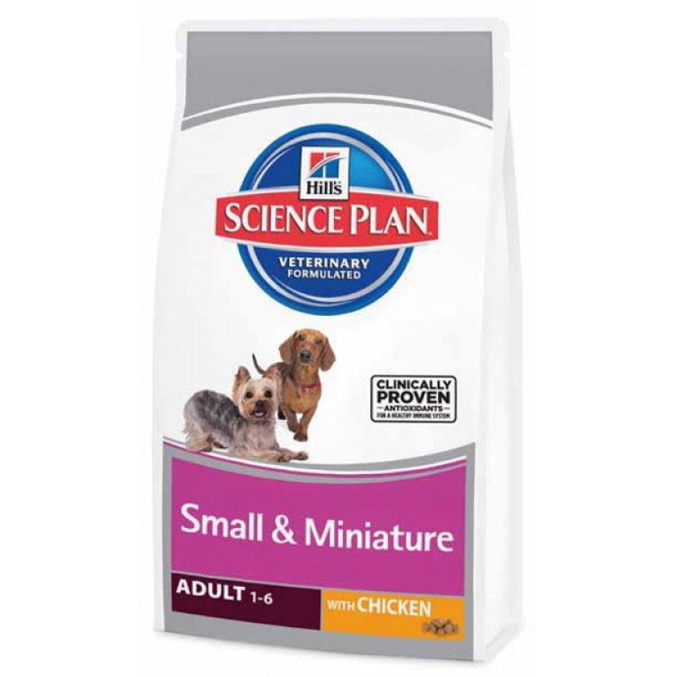 Hills (Хилс) Adult Small and Miniature. Сухой корм для взрослых собак миниатюрных пород с курицей и индейкой, 1,5 кг