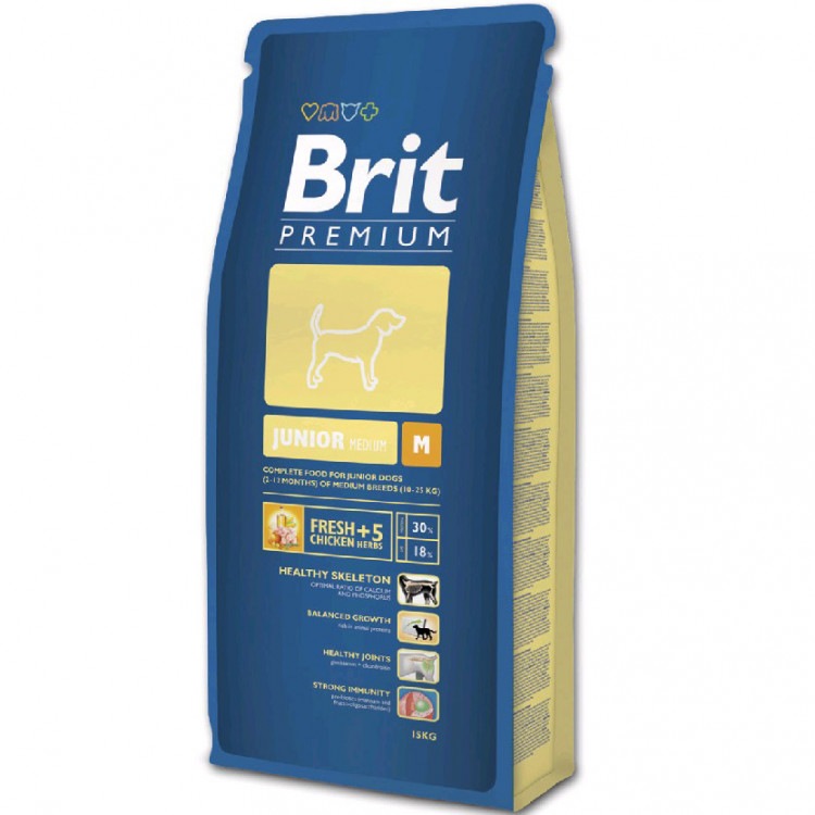 Brit Premium (Брит Премиум) Junior M. Сухой корм для щенков средних пород, 3 кг