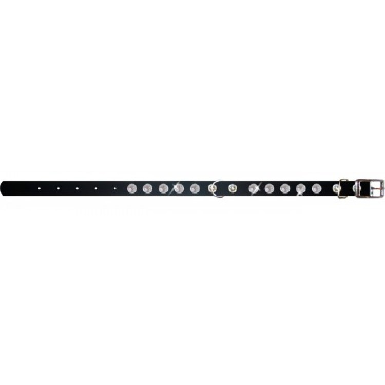 Ошейник Collar BRILLIANCE из лакированной кожи со стразами премиум класса для кошек и мелких пород собак, красный, XXS. Collar (Коллар)