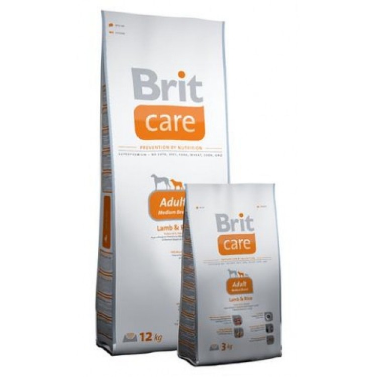 Brit Care (Брит Кеа) Adult Medium Breed Lamb and Rice. Сухой корм для взрослых собак средних пород с ягненком и рисом, 3 кг