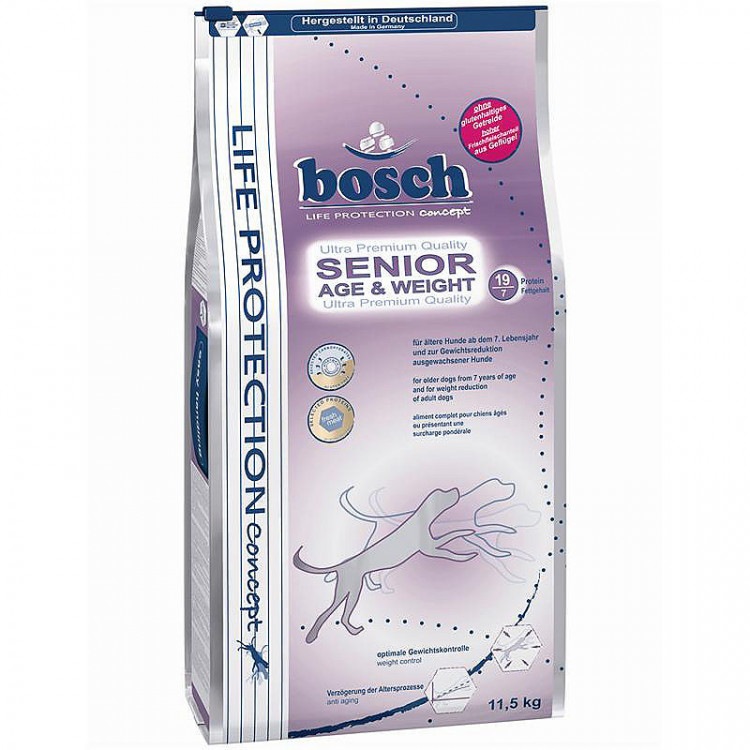 Bosch (Бош) Senior Age & Weight. Сухой корм для стареющих собак с излишним весом, 3,25 кг