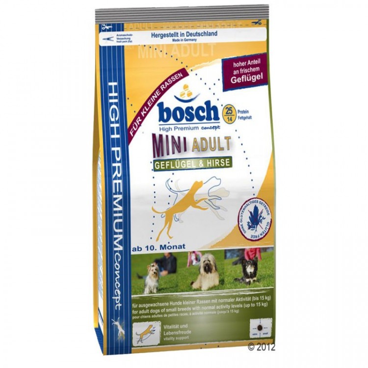 Bosch (Бош) Mini Adult Poultry & Millet. Сухой корм для взрослых собак малых пород с птицей и зерновыми, 3 кг