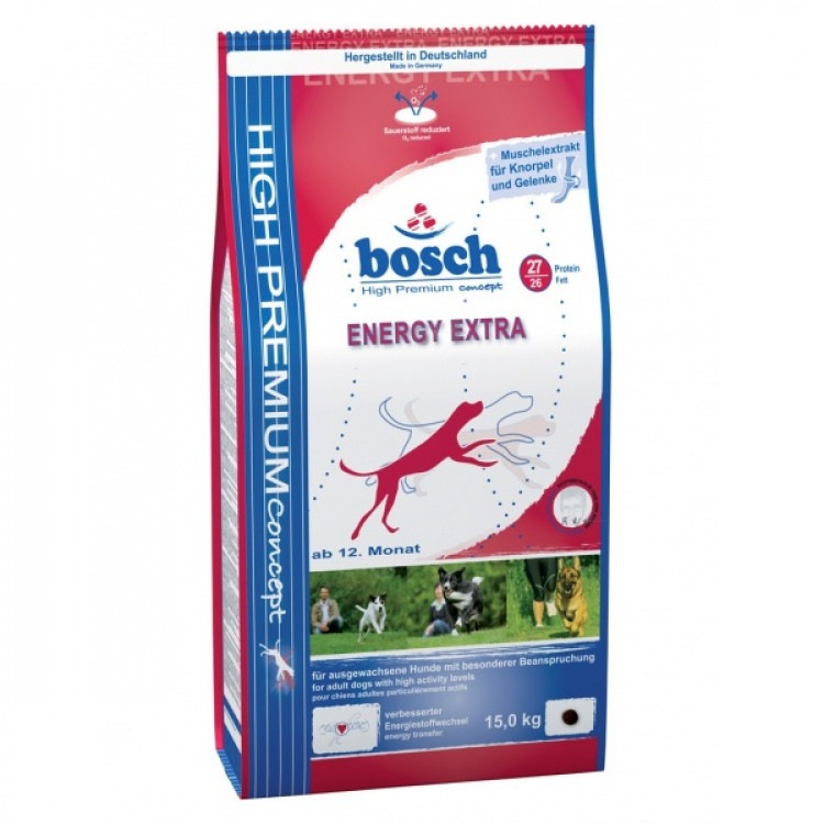 Bosch (Бош) Energy Extra. Сухой корм для взрослых собак с высокими физическими нагрузками, 15 кг