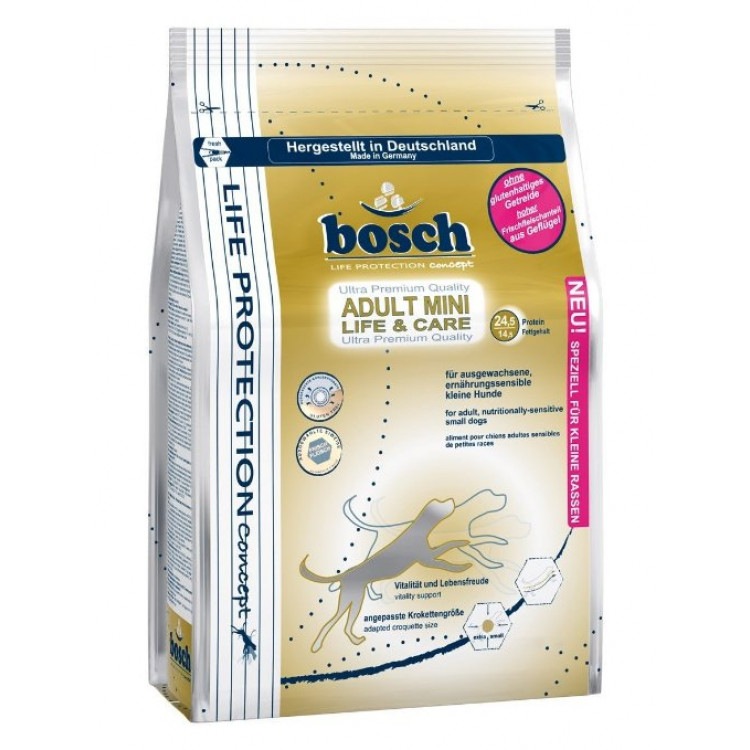 Bosch (Бош) Adult Mini Life & Care. Сухой беззерновой корм для взрослых собак малых пород, 3,75 кг