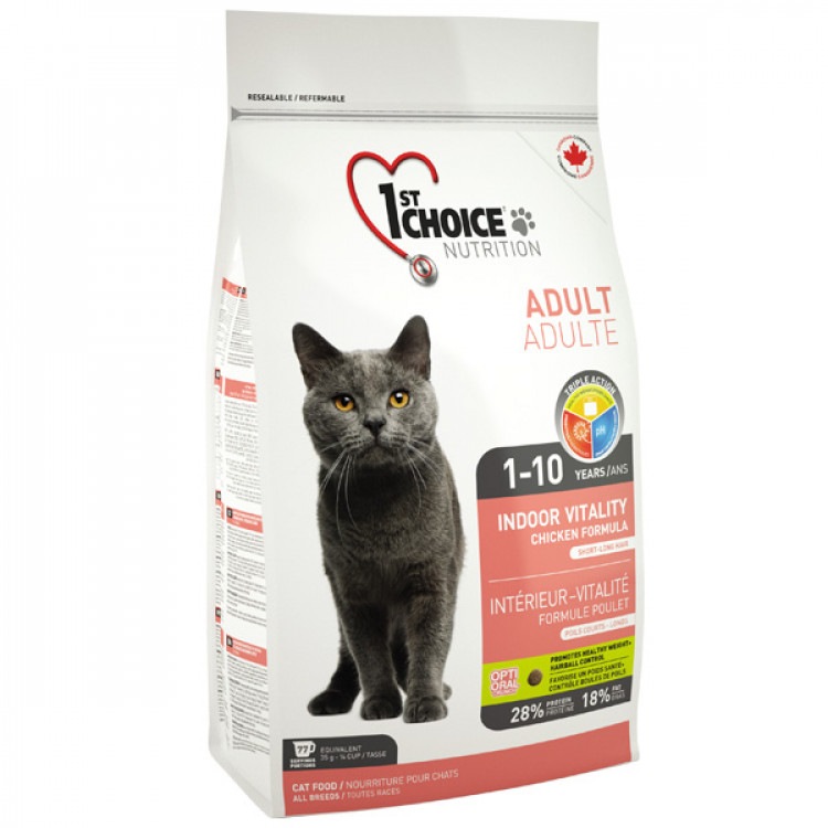 1st Choice (Фест Чойс) Indoor Vitality. Сухой корм для взрослых кошек живущих в помещении, 0,350 кг