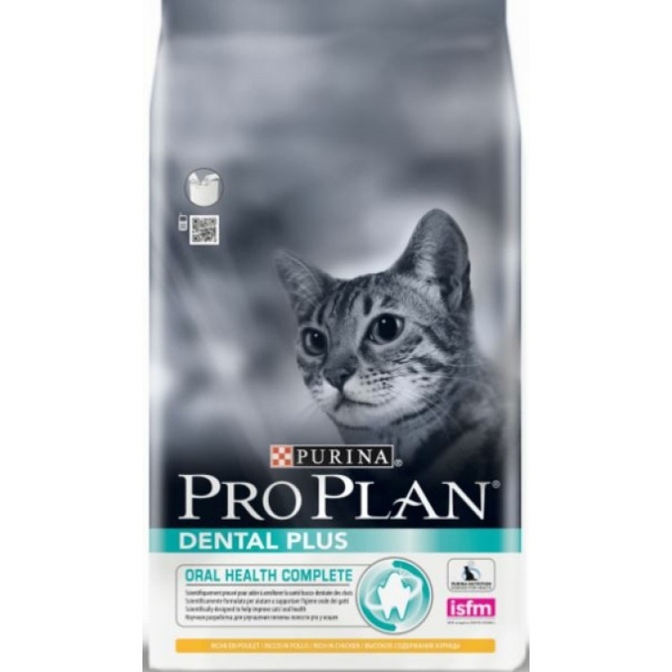 Pro Plan (Про План) Dental Plus. Сухой корм для взрослых кошек для здоровья ротовой полости с курицей, 0,4 кг