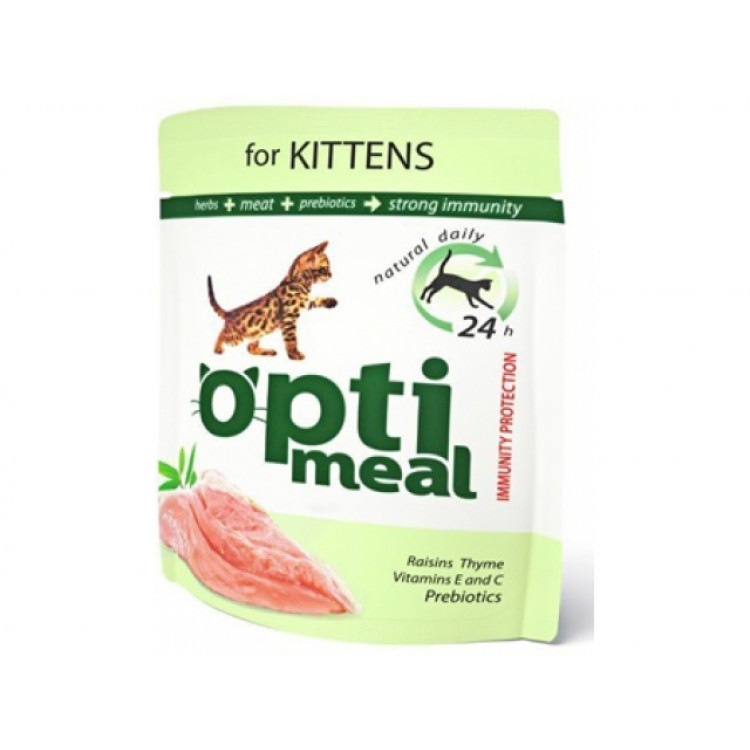 OptiMeal (ОптиМил) Kittens. Консервы для котят с курицей, 85 гр