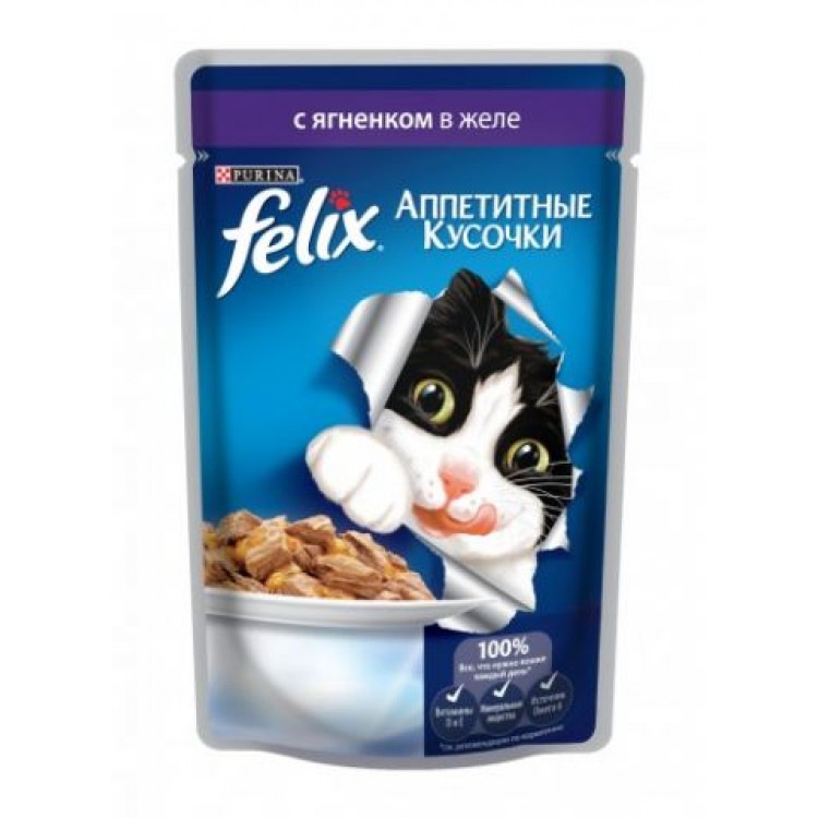 Felix Fantastic (Феликс Фантастик). Кусочки с ягненком в желе, 100 г