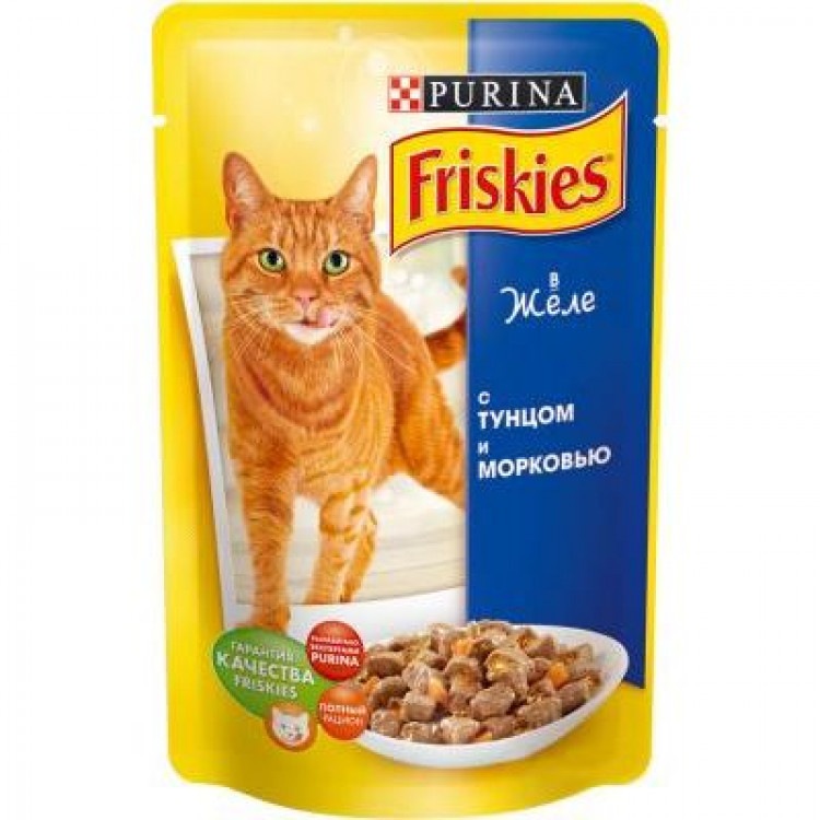 Friskies (Фрискас). Консервы для кошек с тунцом и морковкой в желе, 100 г