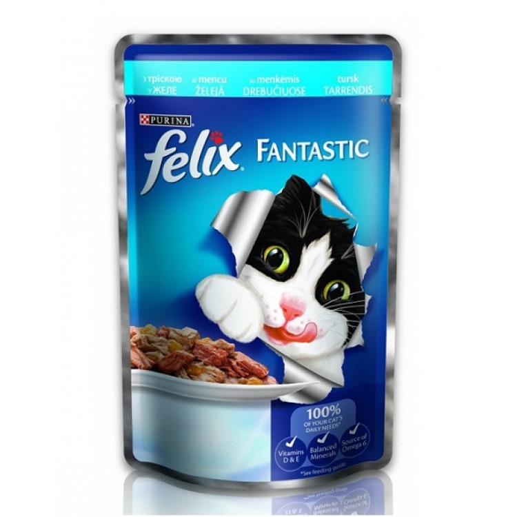 Felix Fantastic (Феликс Фантастик). Кусочки с треской в желе, 100 г