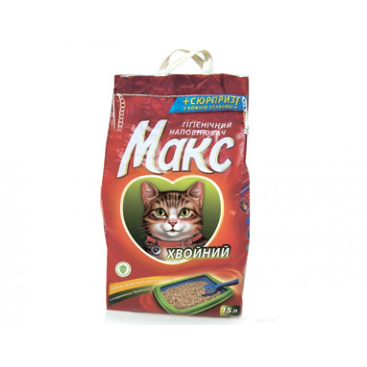 Гигиенический наполнитель туалетов для котов МАКС хвойный, 15 л.