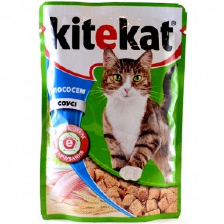Kitekat (Китикет). Консервы для кошек с лососем в соусе, 100 гр