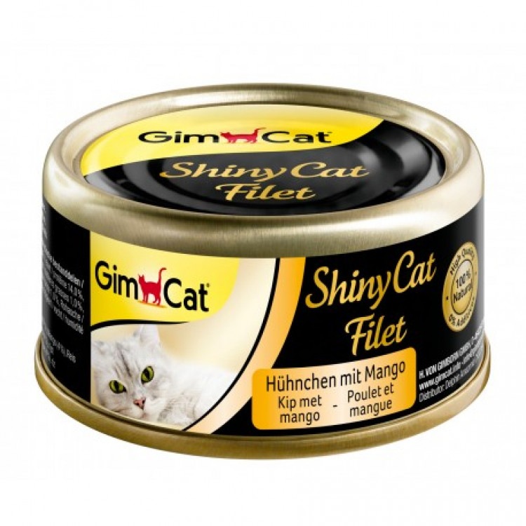 Gimpet ShinyCat (Джимпет Шайни Кэт) Filet. Консервы для кошек Кусочки курицы с манго в бульоне, 70 гр