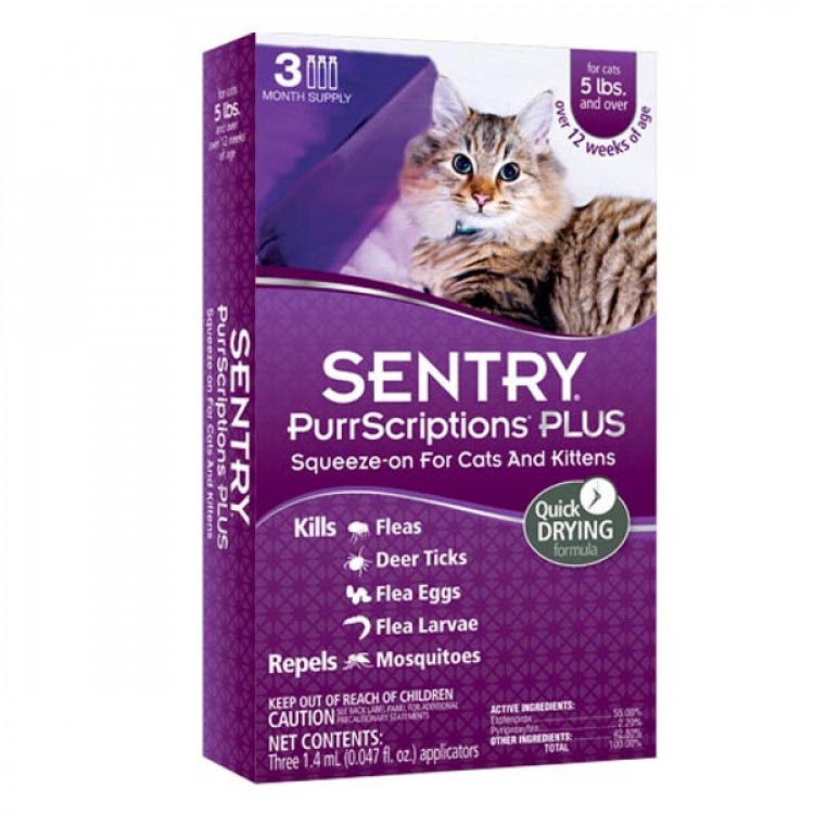 Sentry (Сентри). Капли от блох, клещей и комаров для кошек весом более 2,2 кг