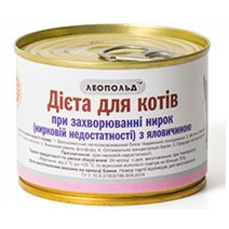 Корм для котов (диета при болезни почек), 190г. ТМ 'Леопольд'