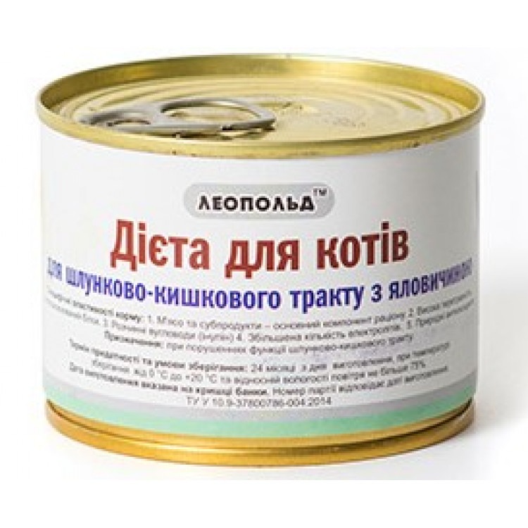 Корм для котов (диета для желудочно-кишечного тракта), 190г. ТМ 'Леопольд'