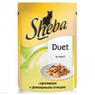 Sheba Duet (Шеба Дуэт). Консервы для кошек с кроликом и домашней птицей, 85 гр