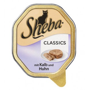Sheba Classics (Шеба Класикс). Паштет для кошек с телятиной и курицей, 100 гр