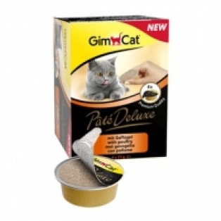Gim Cat Pate Deluxe (Джимкэт Пейт Делюкс). Консервы для кошек с курицей, 5 шт. х 21 гр