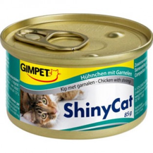Gimpet ShinyCat (Джимпет Шайни Кэт). Консервы для кошек с курицей и креветками в желе, 70 гр