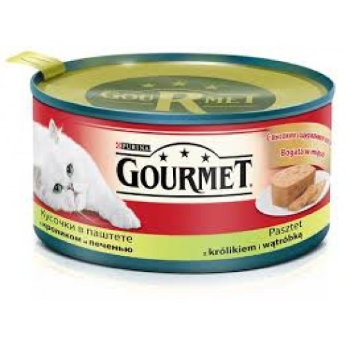 Gourmet (Гурме). Кусочки в паштете с кроликом и печенью, 195 гр