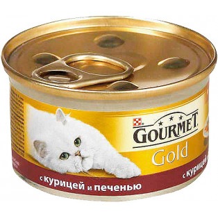 Gourmet Gold (Гурме Голд). Кусочки в подливке с курицей и печенью , 85 гр