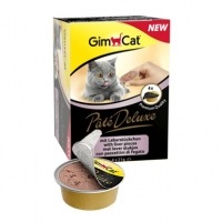 Gim Cat Pate Deluxe (Джимкэт Пейт Делюкс). Паштет для кошек с кусочками печени, 5 шт. х 21 гр